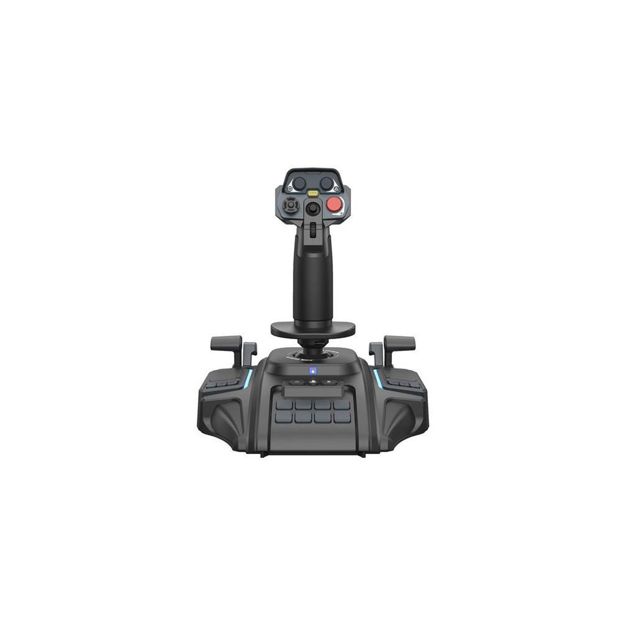 HORI Joystick de vol noir pour PS5, PS4 et PC avec capteurs magnétiques sans contact, leviers gaz et frein indépendants et mode High G