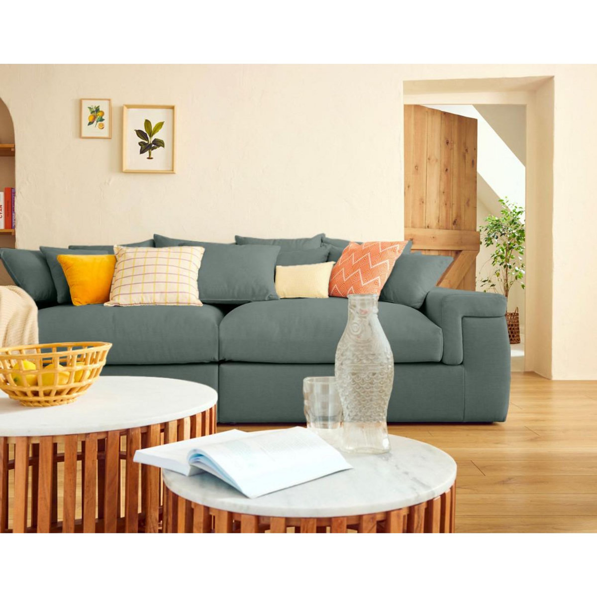 LISA DESIGN Sergio - canapé 4 places - assise profonde - en tissu