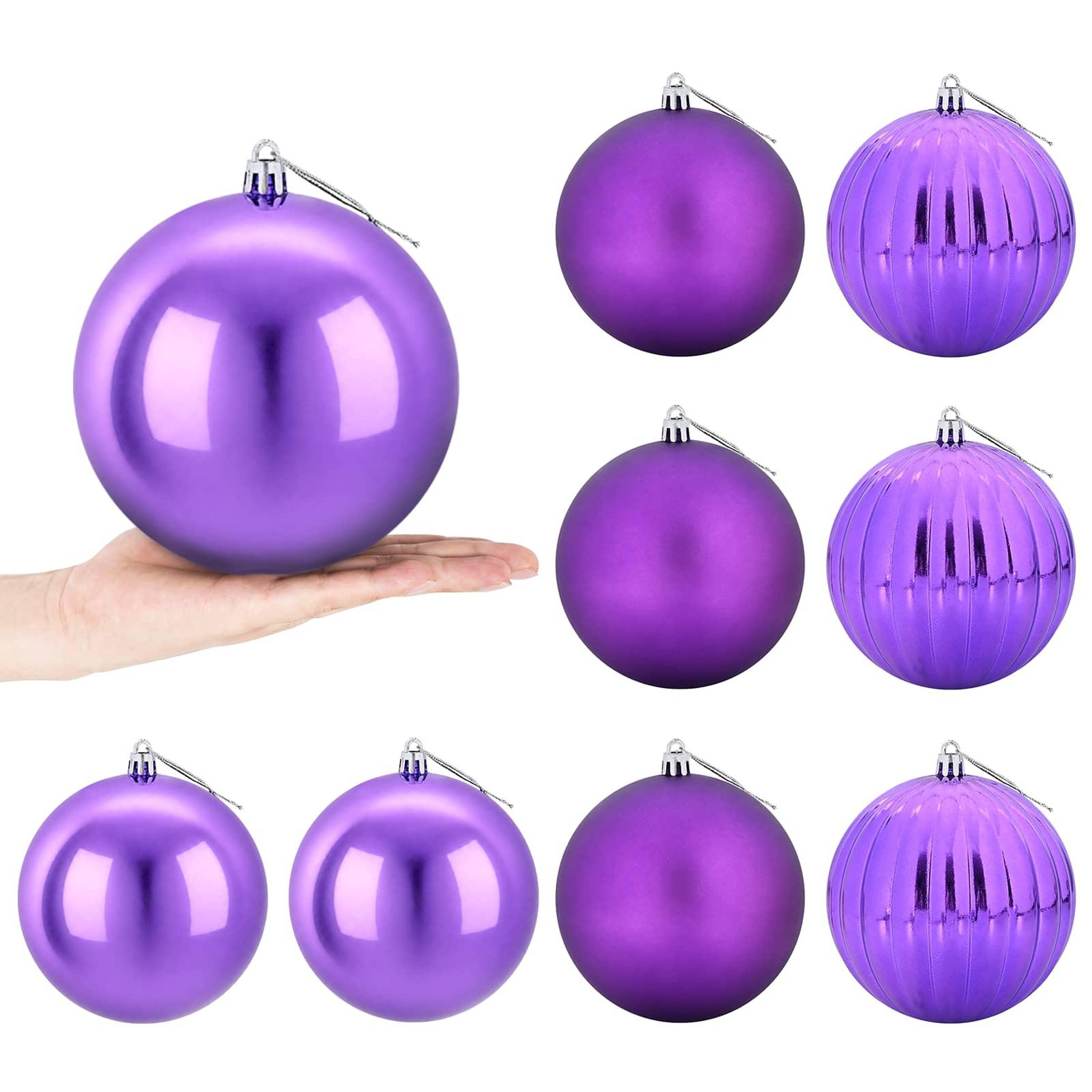 VIDAXL Ensemble de boules de Noël XL 9 pc Lilas Diam. 15 cm Plastique