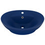 Voir la diapositive 2 : VIDAXL Lavabo ovale a trop-plein Bleu fonce mat 58,5x39 cm Ceramique