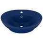 Voir la diapositive 2 : VIDAXL Lavabo ovale a trop-plein Bleu fonce mat 58,5x39 cm Ceramique