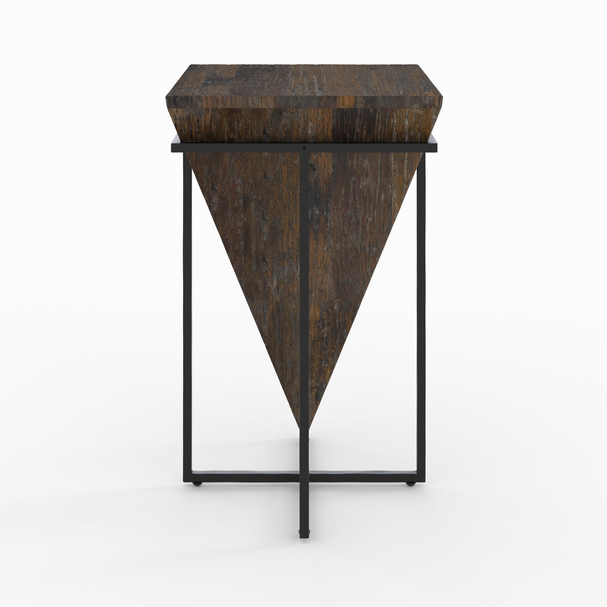 Voir la diapositive 5 : MAISON PAVANE Grande table d'appoint en bois et métal-shanghai