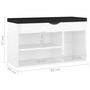 Voir la diapositive 6 : VIDAXL Banc a chaussures coussin Blanc brillant 80x30x47 cm Agglomere