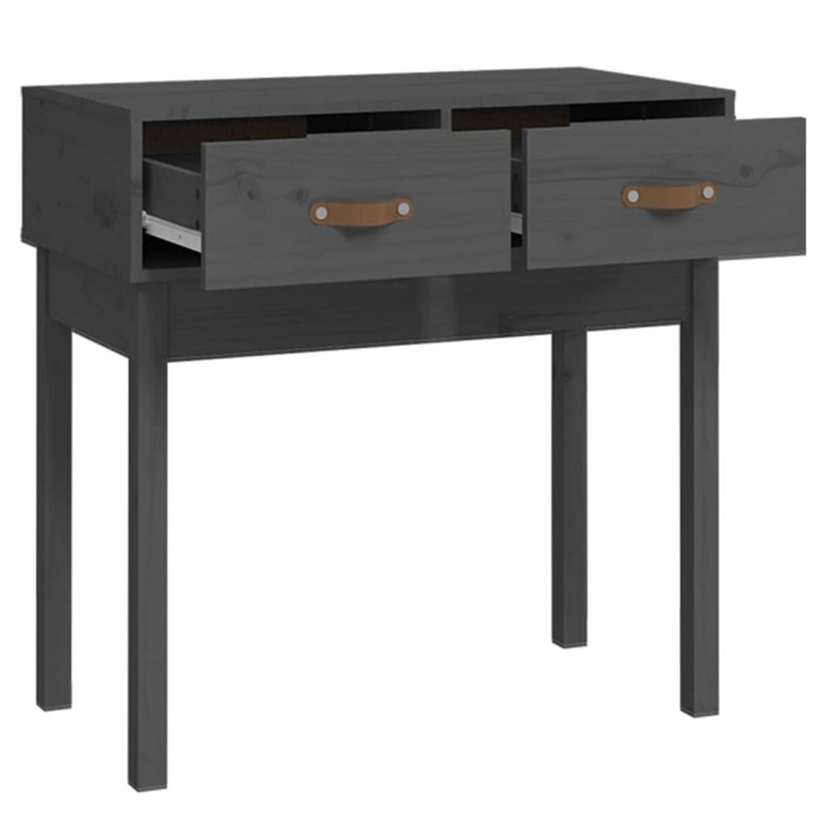 VIDAXL Table console Gris 76,5x40x75 cm Bois massif de pin