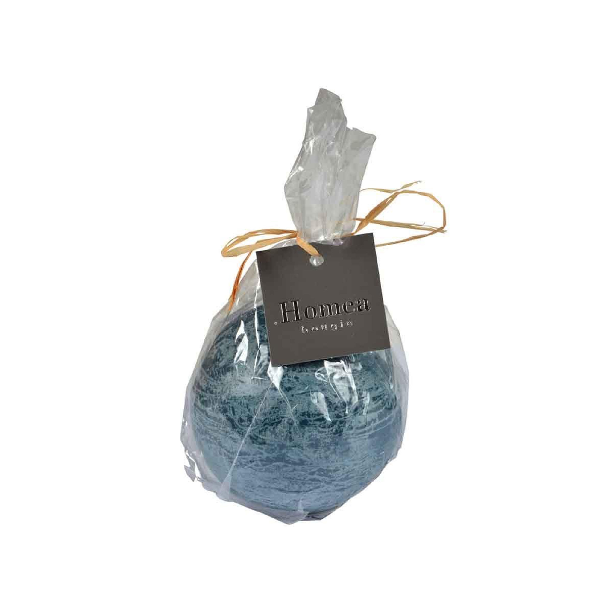 Voir la diapositive 2 : HOMEA Bougie boule déco  rustique  7cm bleu paon