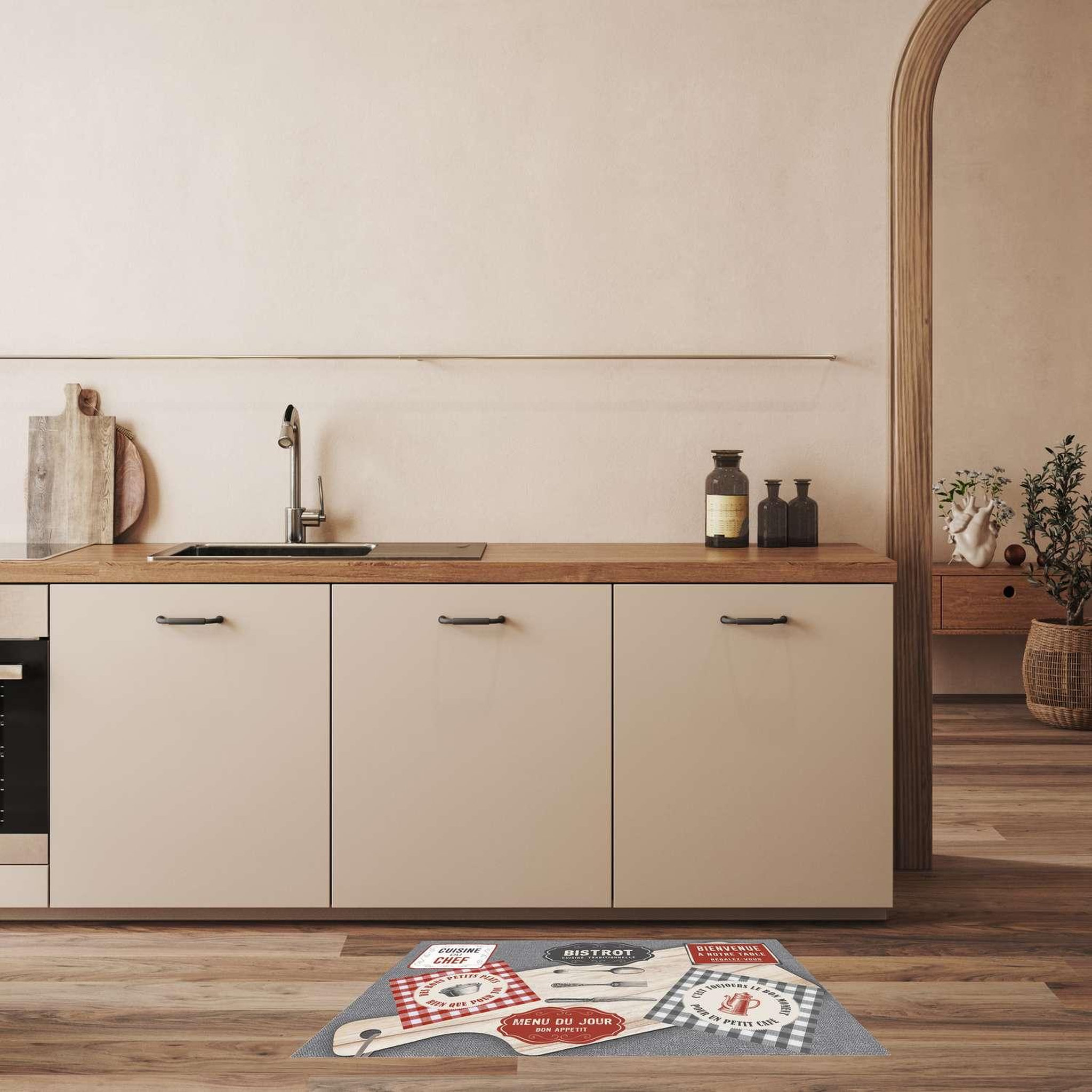 Voir la diapositive 2 : HABITABLE Tapis must en velours imprimé cuisine