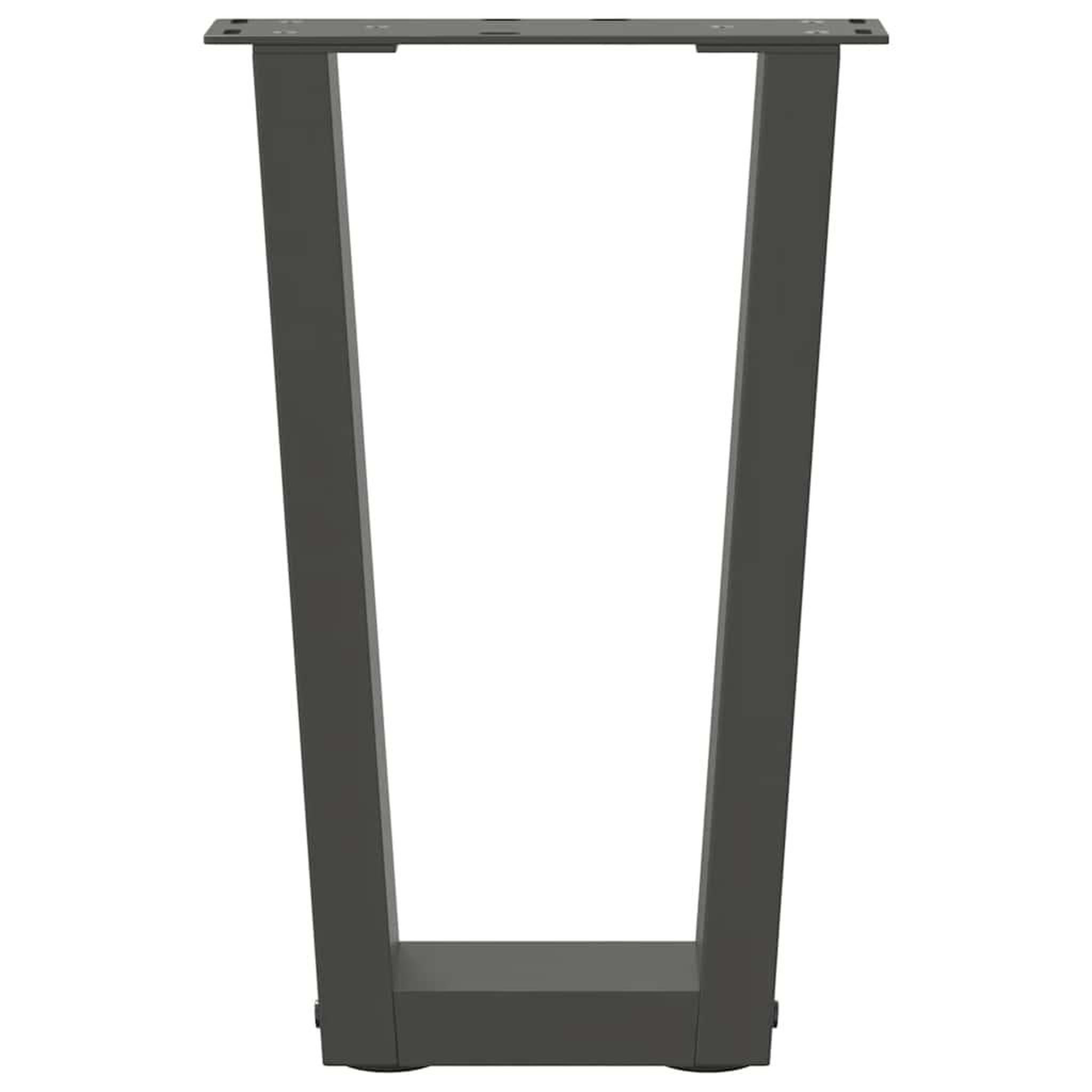 Voir la diapositive 5 : VIDAXL Pieds de table a manger en forme de V 2 pcs anthracite acier