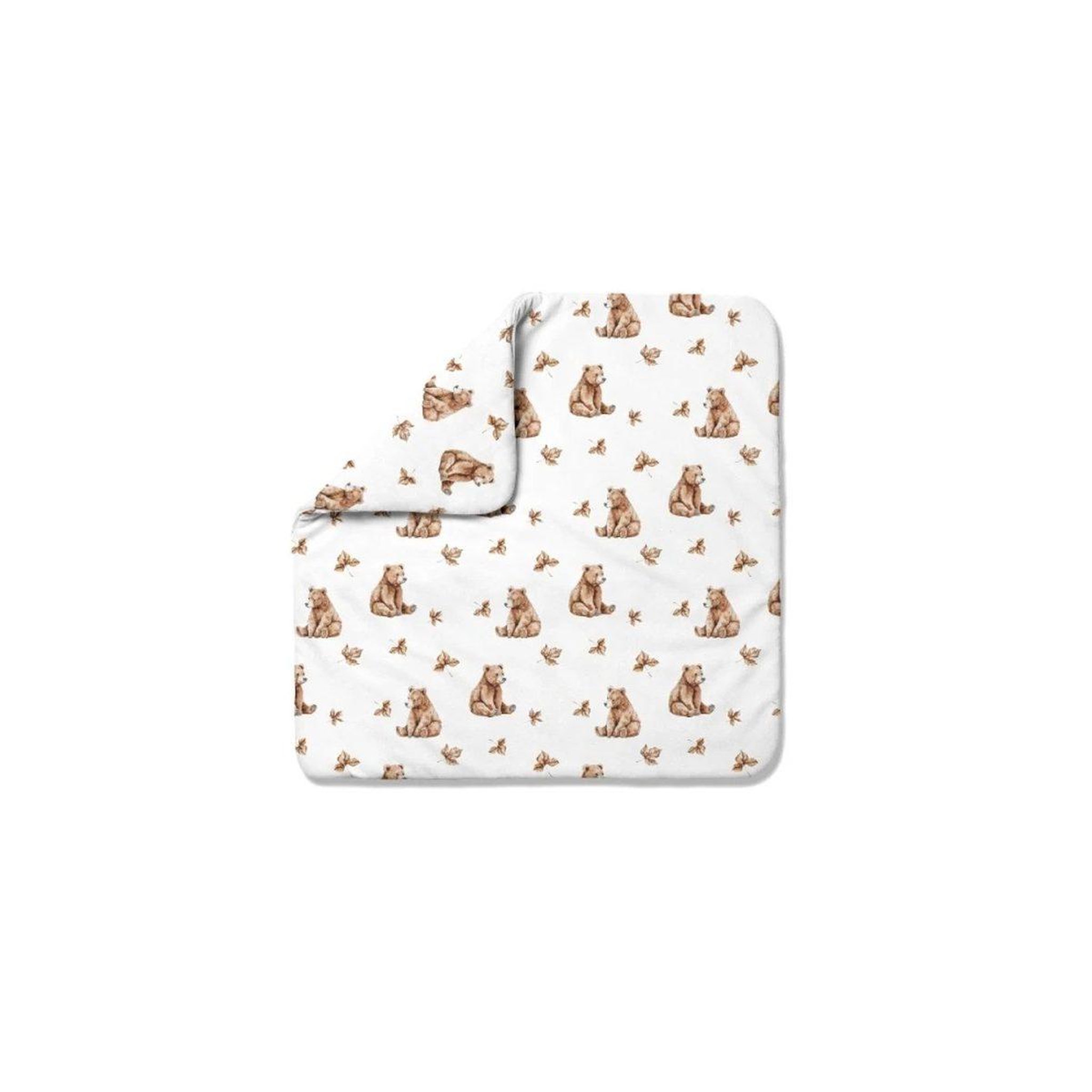 Voir la diapositive 2 : WALDIN Couette bébé 75 × 75 cm - motif oursons, blanc