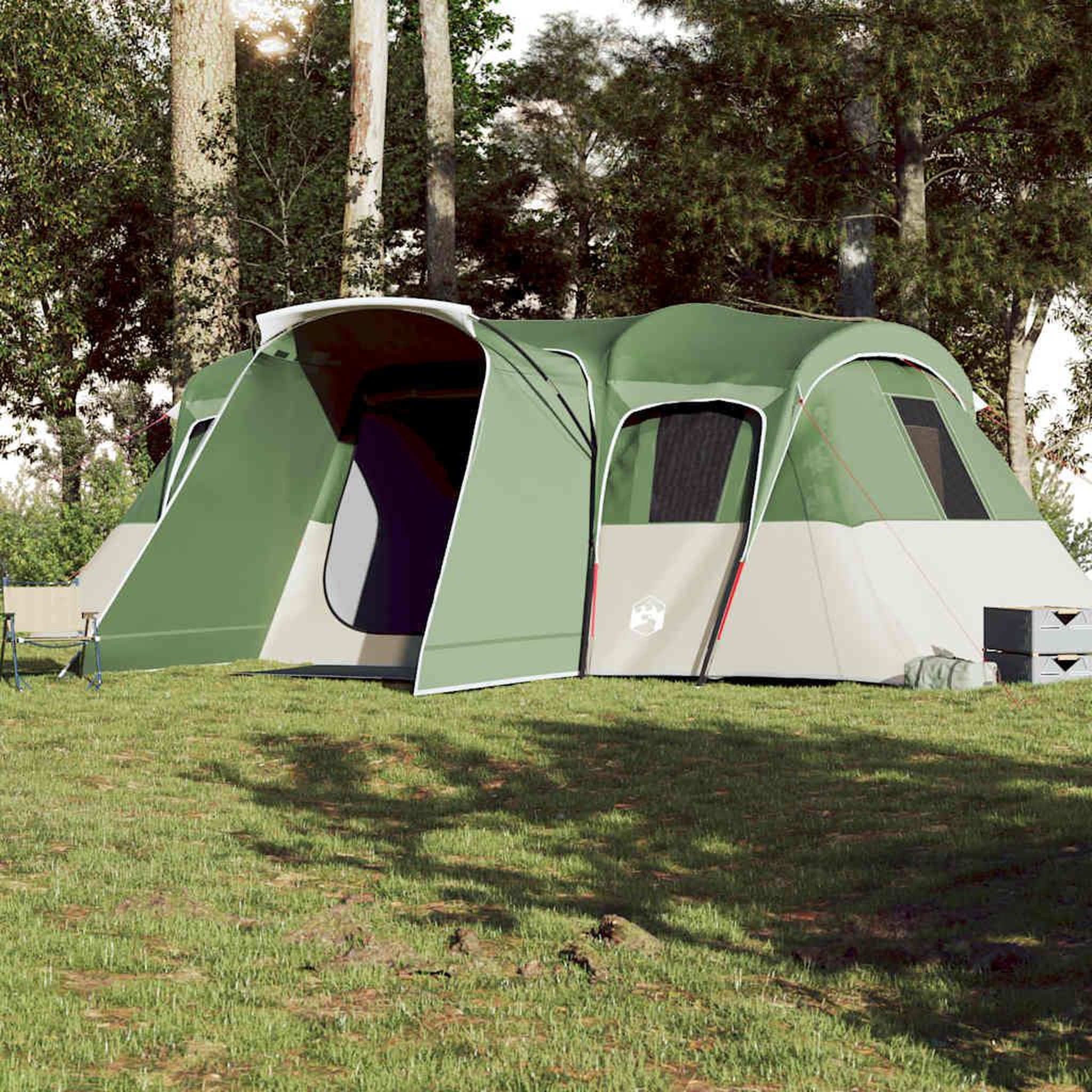 Voir la diapositive 3 : VIDAXL Tente familiale tunnel 16 personnes vert impermeable
