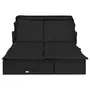 VIDAXL Transat 2 places avec toit pliable noir 213x118x97 cm