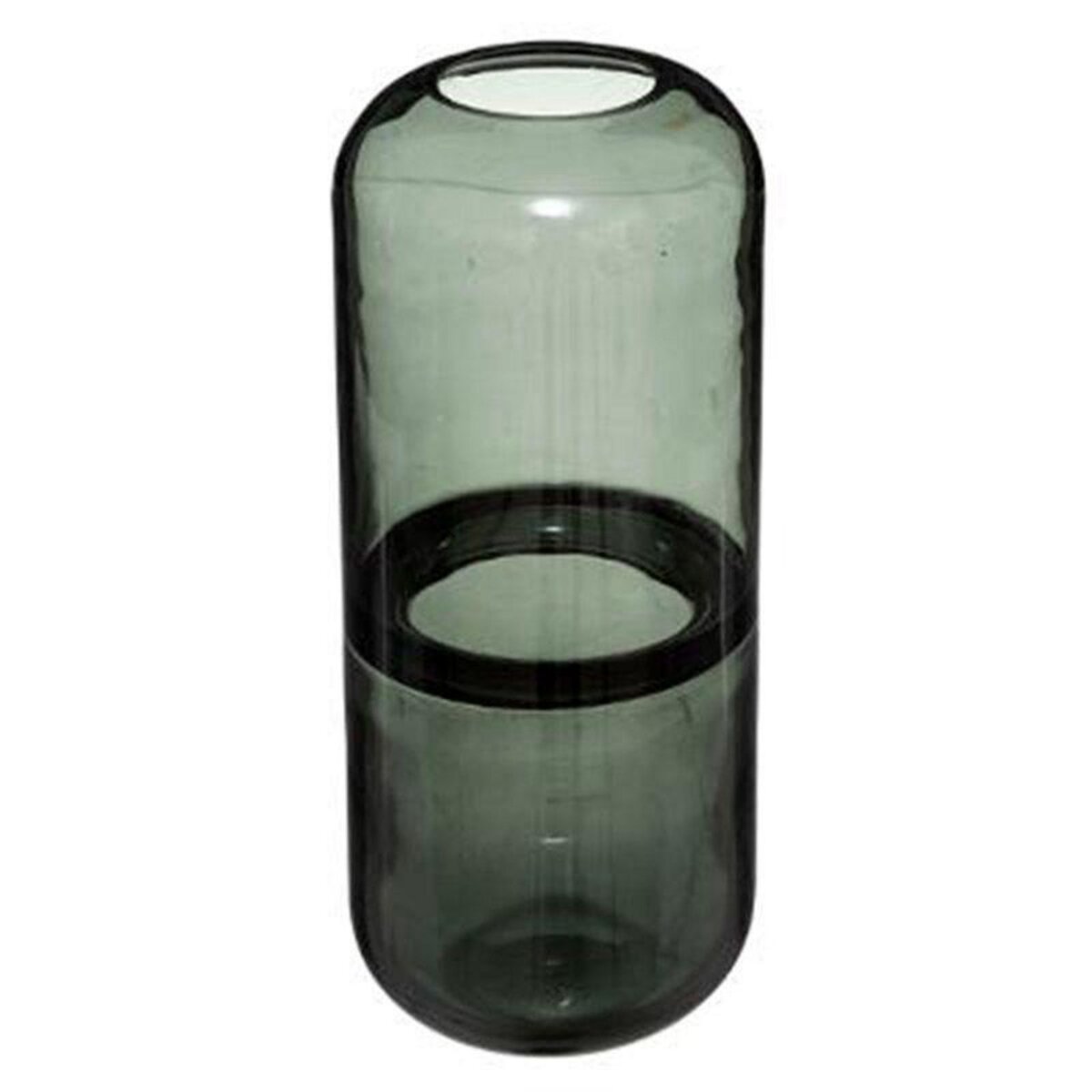  Vase Rond Design en Verre  Line  25cm Gris