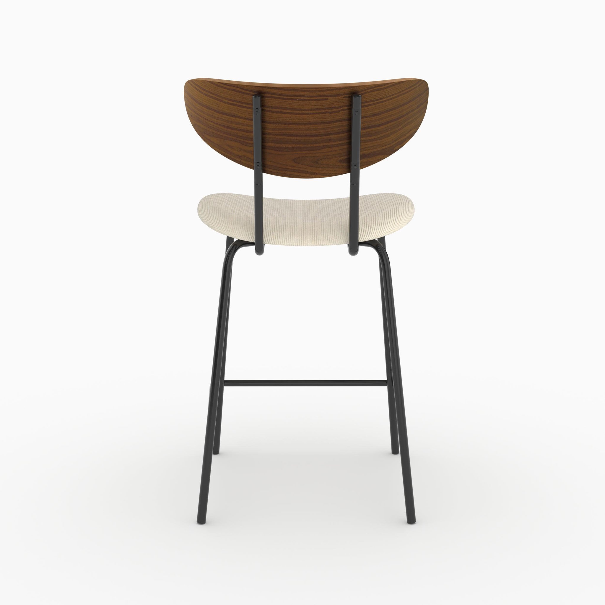 Voir la diapositive 6 : MAISON PAVANE Lot de 2 chaises pour îlot central, velours côtelé blanc crème 64.5 cm-jade