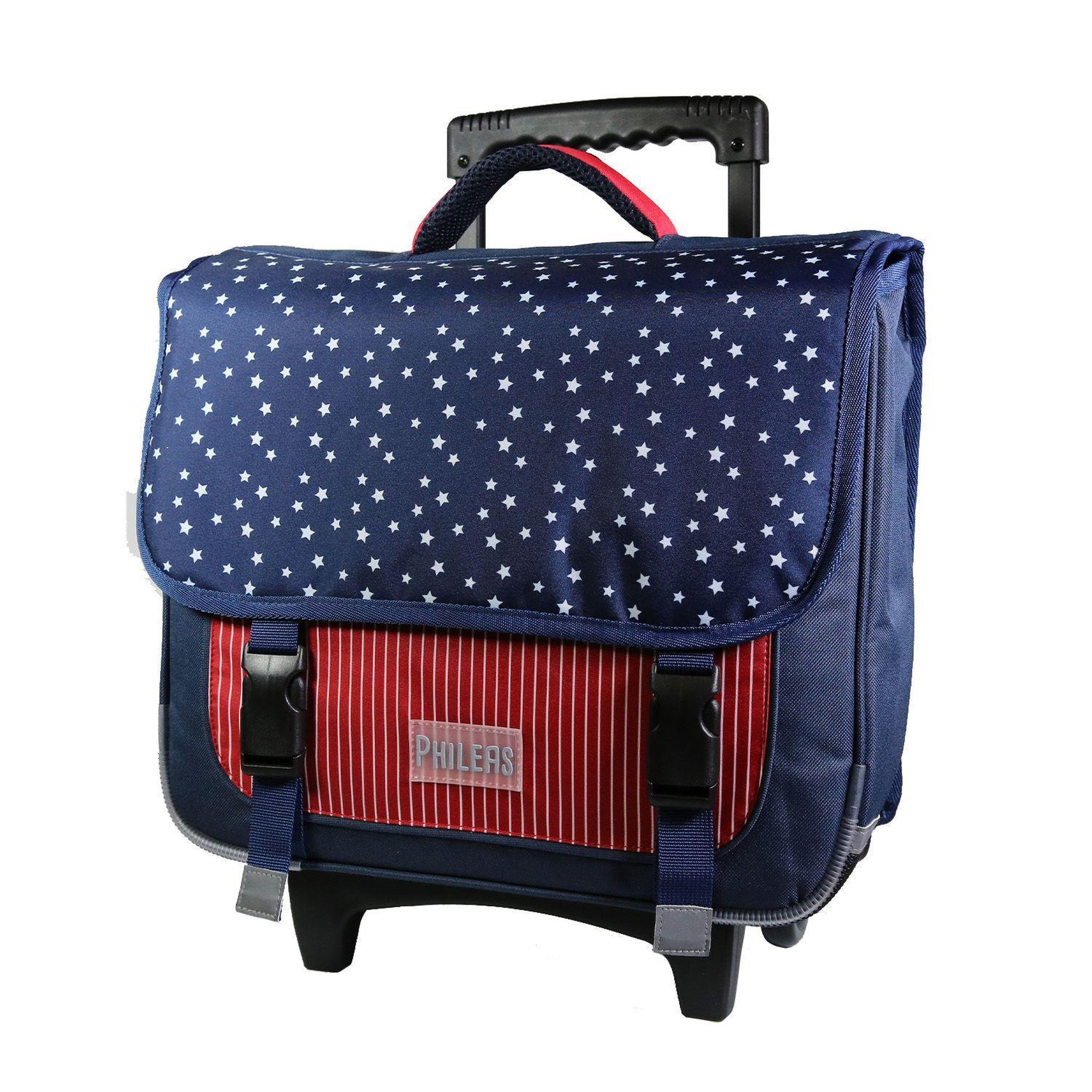 Voir la diapositive 2 : Bagtrotter BAGTROTTER Cartable à roulettes 38 cm Phileas Bleu USA