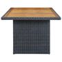 Voir la diapositive 3 : VIDAXL Table de jardin Gris fonce Resine tressee et bois d'acacia
