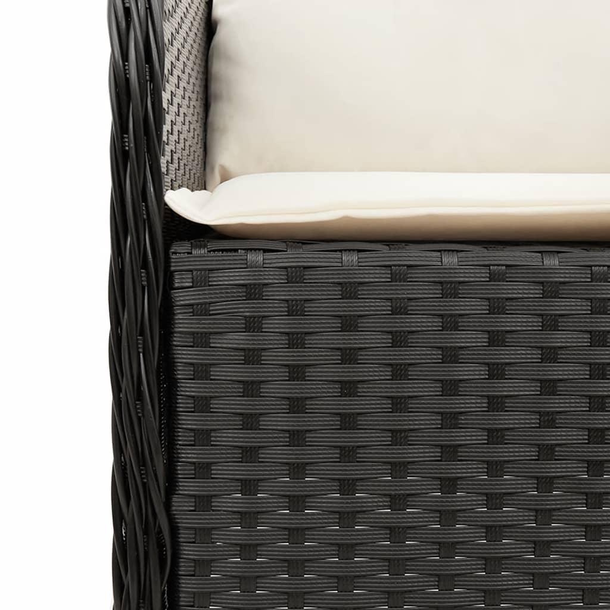 Voir la diapositive 5 : VIDAXL Ensemble a manger de jardin coussins 5pcs Noir Resine tressee