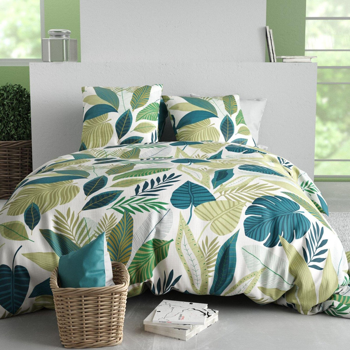 ATELIER DU COTON Parure Housse De Couette 100% Coton 57fils Tropicalia