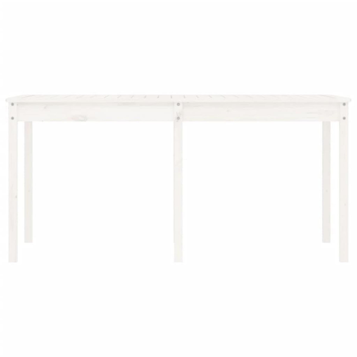 VIDAXL Table de jardin blanc 159,5x82,5x76 cm bois massif de pin