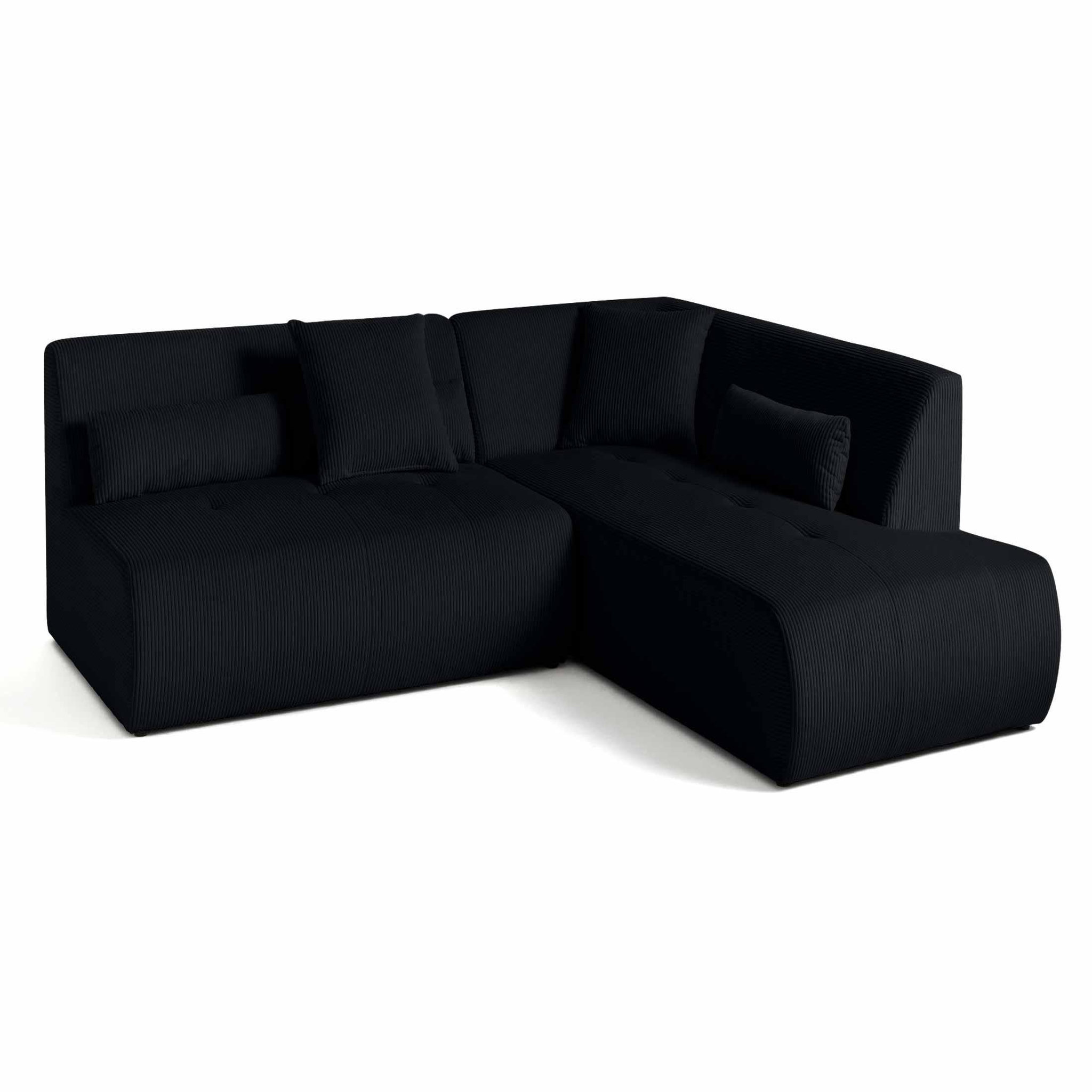 Voir la diapositive 2 : LISA DESIGN Onyx - canapé modulable d'angle droit - 5 places - en velours côtelé
