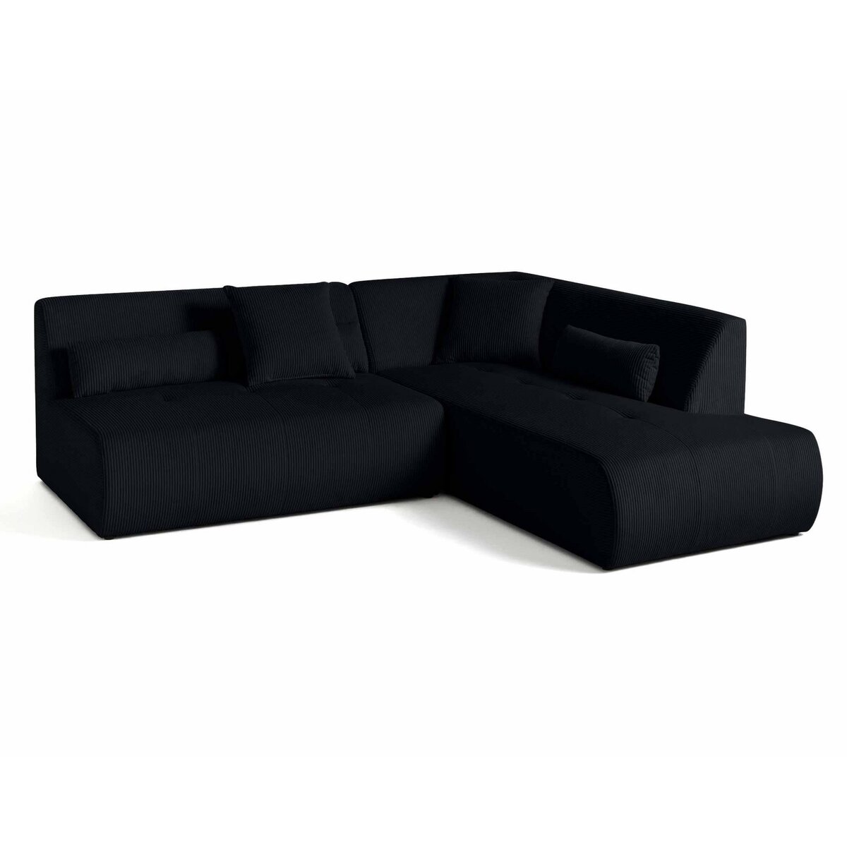 LISA DESIGN Onyx - canapé modulable d'angle droit - 5 places - en velours côtelé