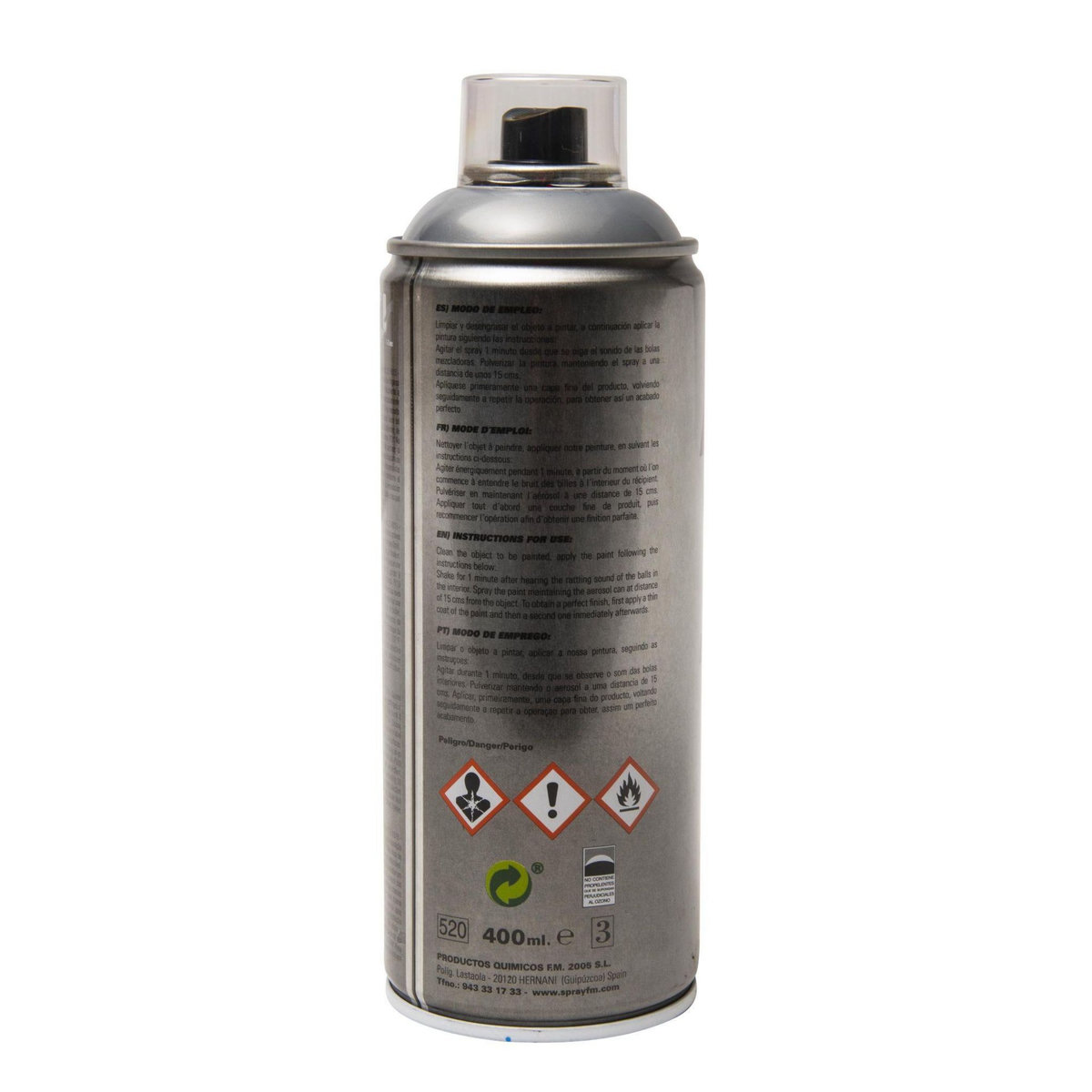 FM SPRAY Bombe spray revêtement effet inox 400ml