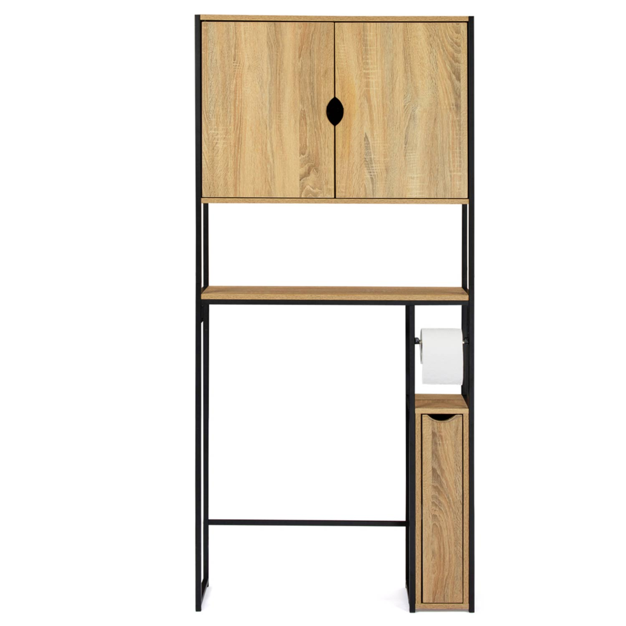 Voir la diapositive 3 : ID MARKET Meuble wc 3 en 1 avec armoires de rangement detroit design industriel