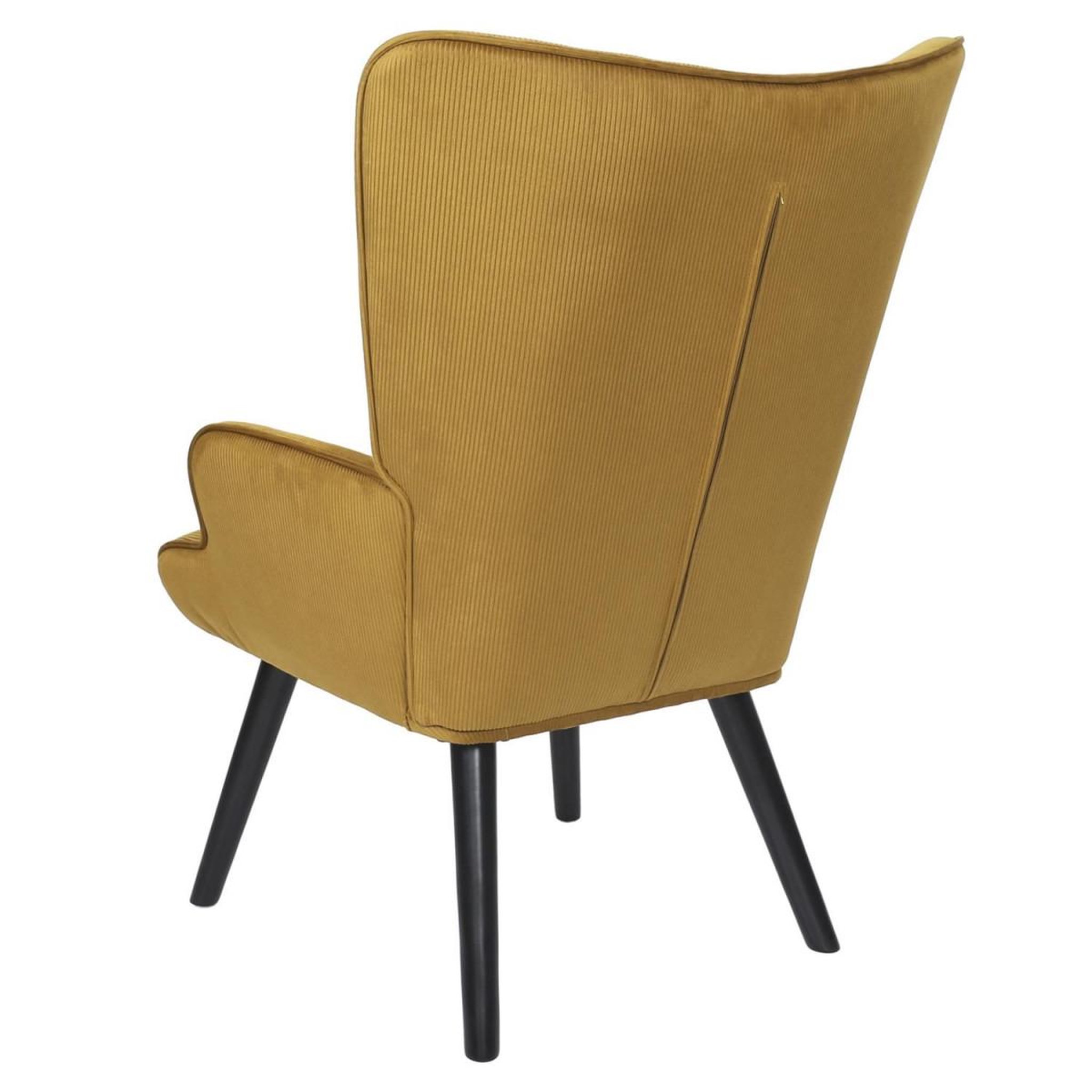 Voir la diapositive 5 : The Home Deco Factory Fauteuil en velours côtelé  giulia  96cm jaune