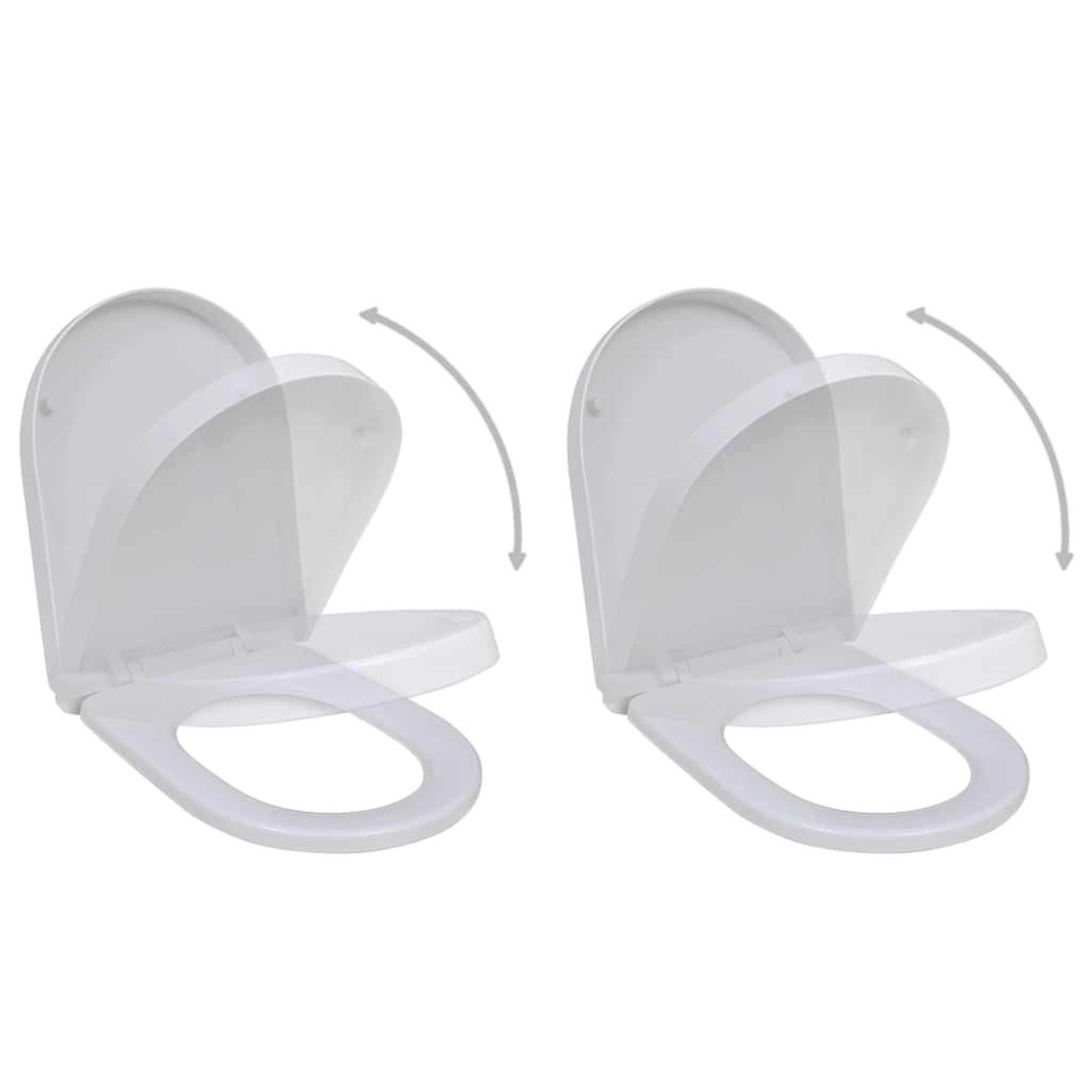 VIDAXL Sieges de toilette avec couvercles 2 pcs plastique blanc