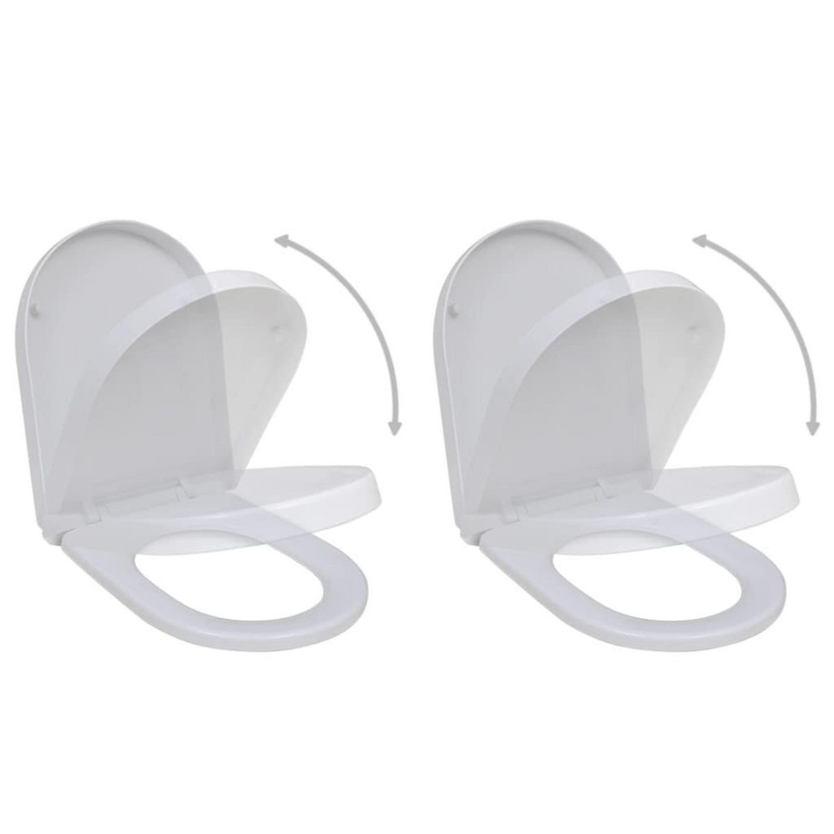 VIDAXL Sieges de toilette avec couvercles 2 pcs Plastique Blanc
