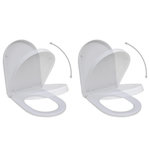 VIDAXL Sieges de toilette avec couvercles 2 pcs Plastique Blanc