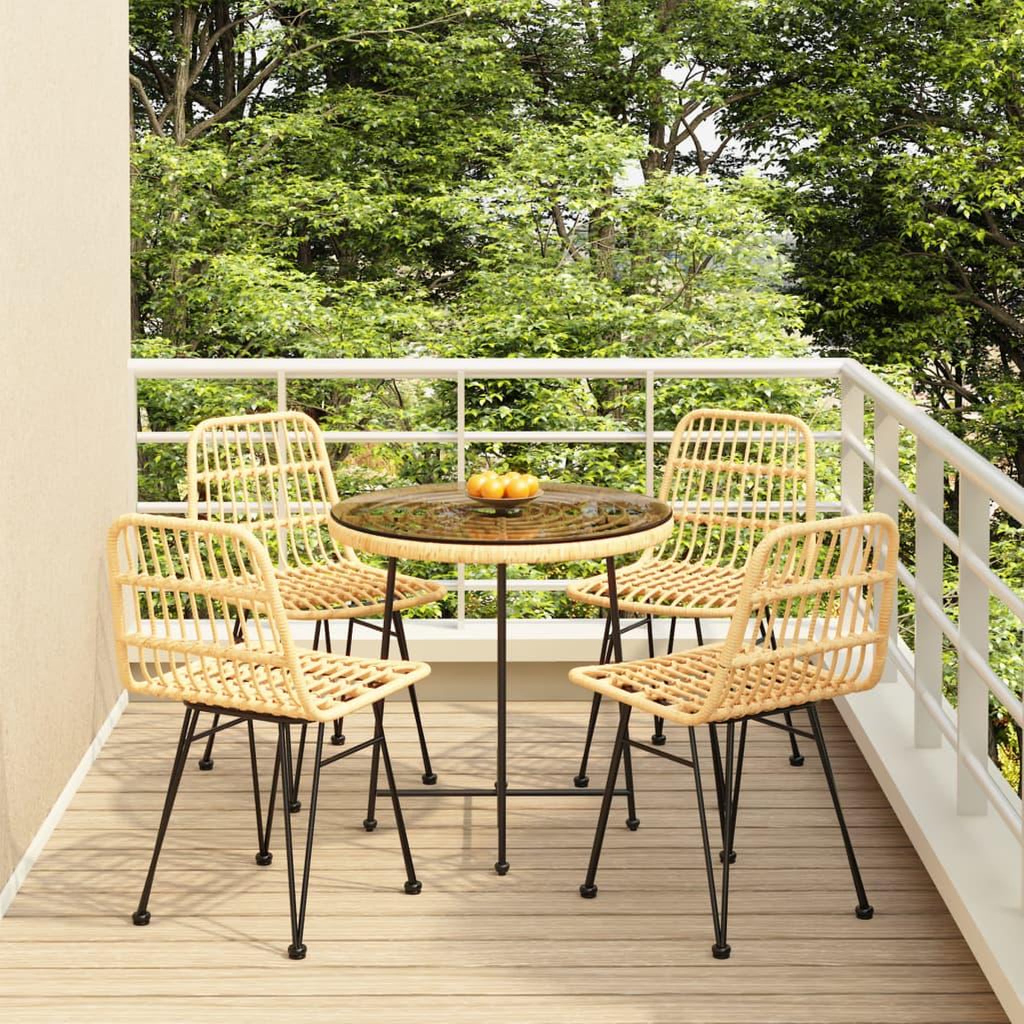 Voir la diapositive 1 : VIDAXL Ensemble a manger de jardin 5pcs Resine tressee