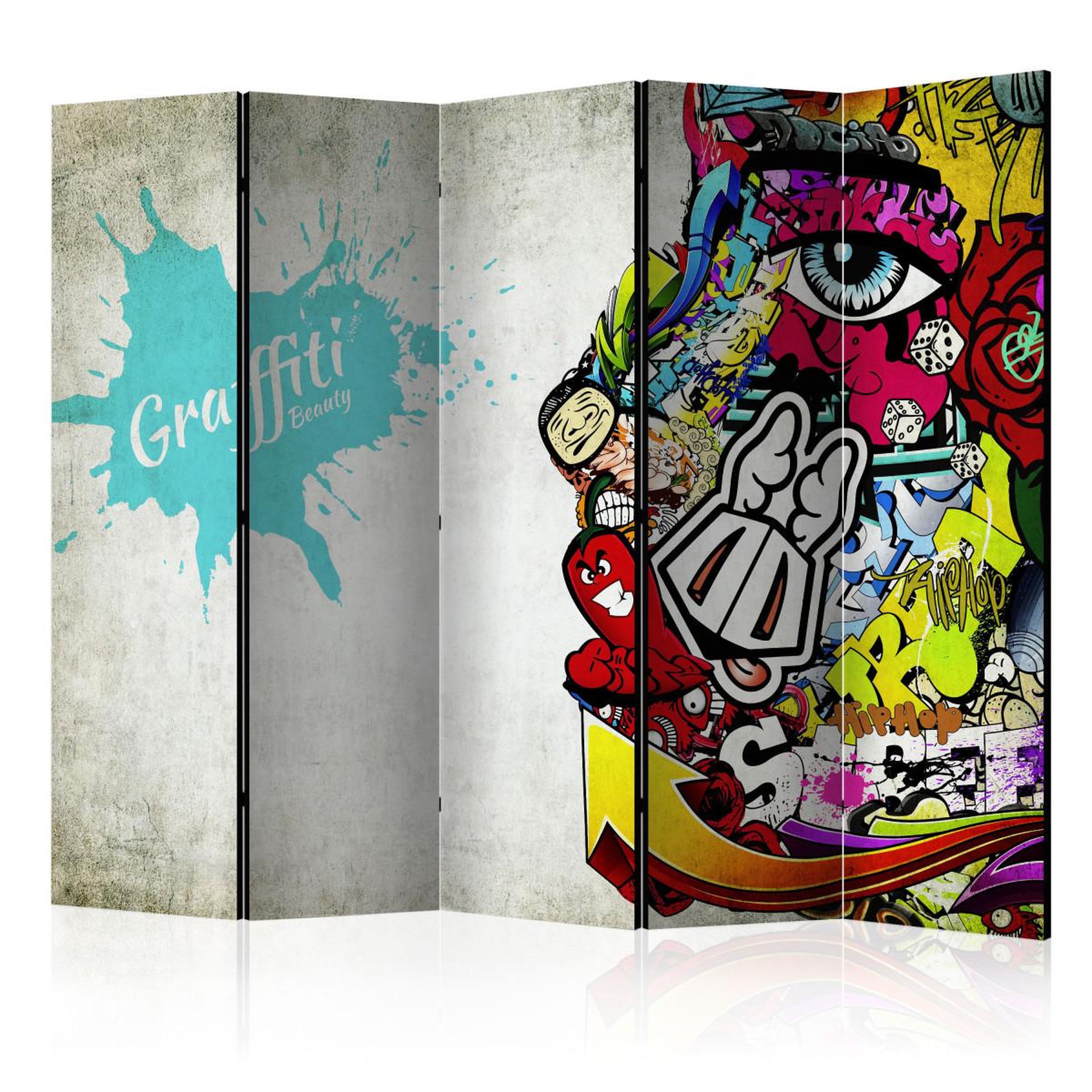 Paris Prix Paravent 5 volets  graffiti beauty  172x225cm