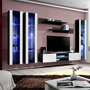 Voir la diapositive 1 : Paris Prix Meuble TV Mural Design  Fly P2  310cm Blanc & Noir
