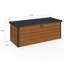 Voir la diapositive 4 : ID MARKET Coffre de rangement métal verrouillable effet bois et gris pour jardin 600L 165x70x63 cm