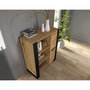 Voir la diapositive 4 : BEST MOBILIER Donnely - buffet haut - effet bois et noir - 110 cm