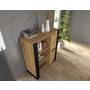 Voir la diapositive 4 : BEST MOBILIER Donnely - buffet haut - effet bois et noir - 110 cm