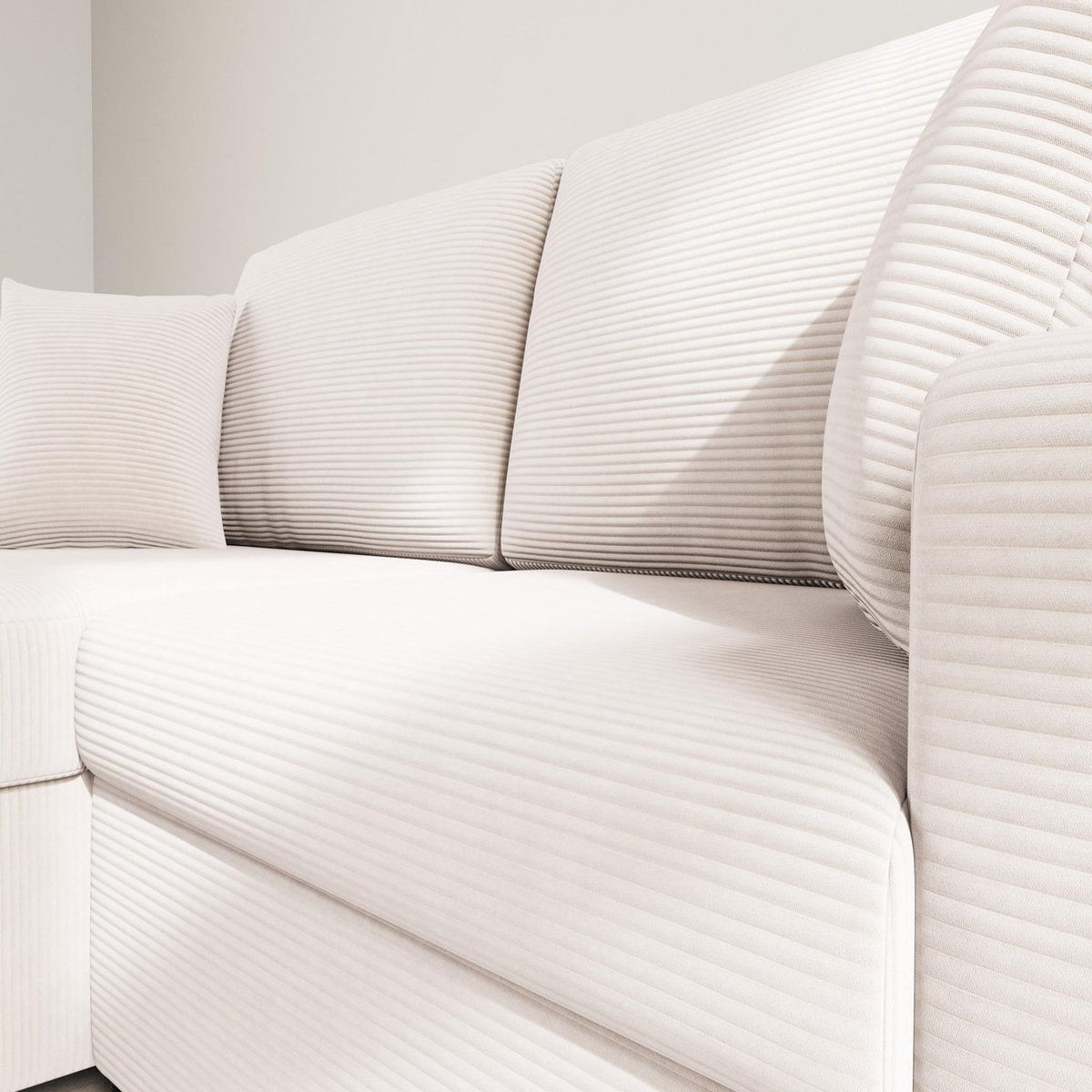 BEST MOBILIER Gisele - canapé d'angle réversible 4 places convertible avec coffre en velours côtelé