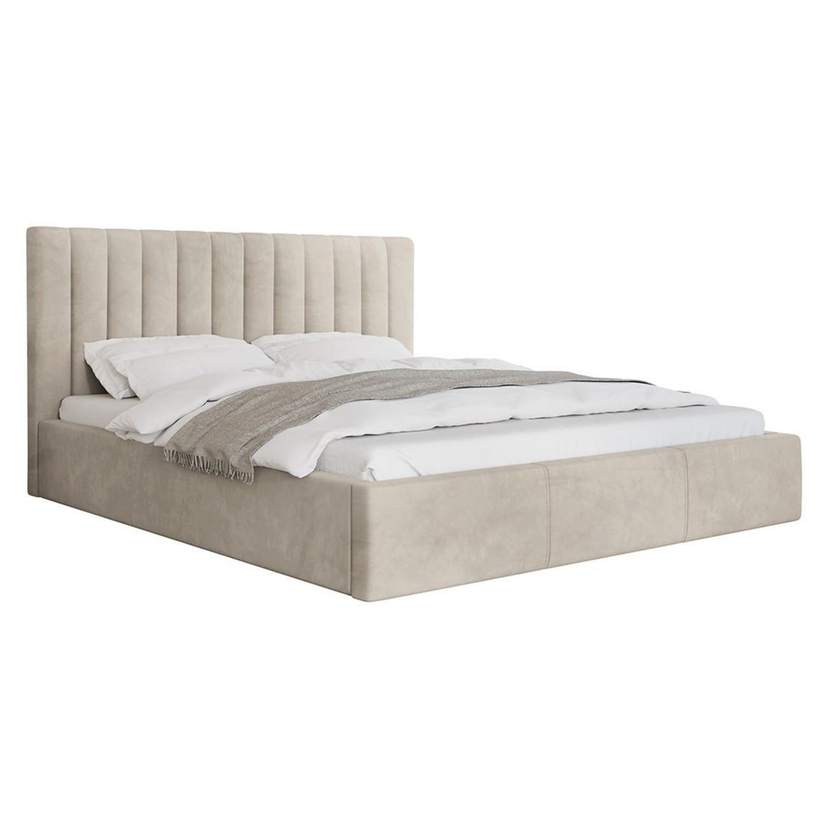 BEST MOBILIER Rosario - lit coffre - 160x200 - sommier inclus - en velours