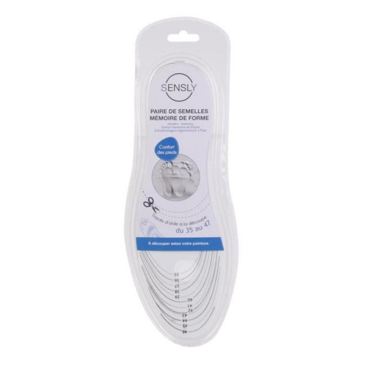 Paris Prix Semelles à Découper  Mémoire de Forme  Taille 35/47 Blanc