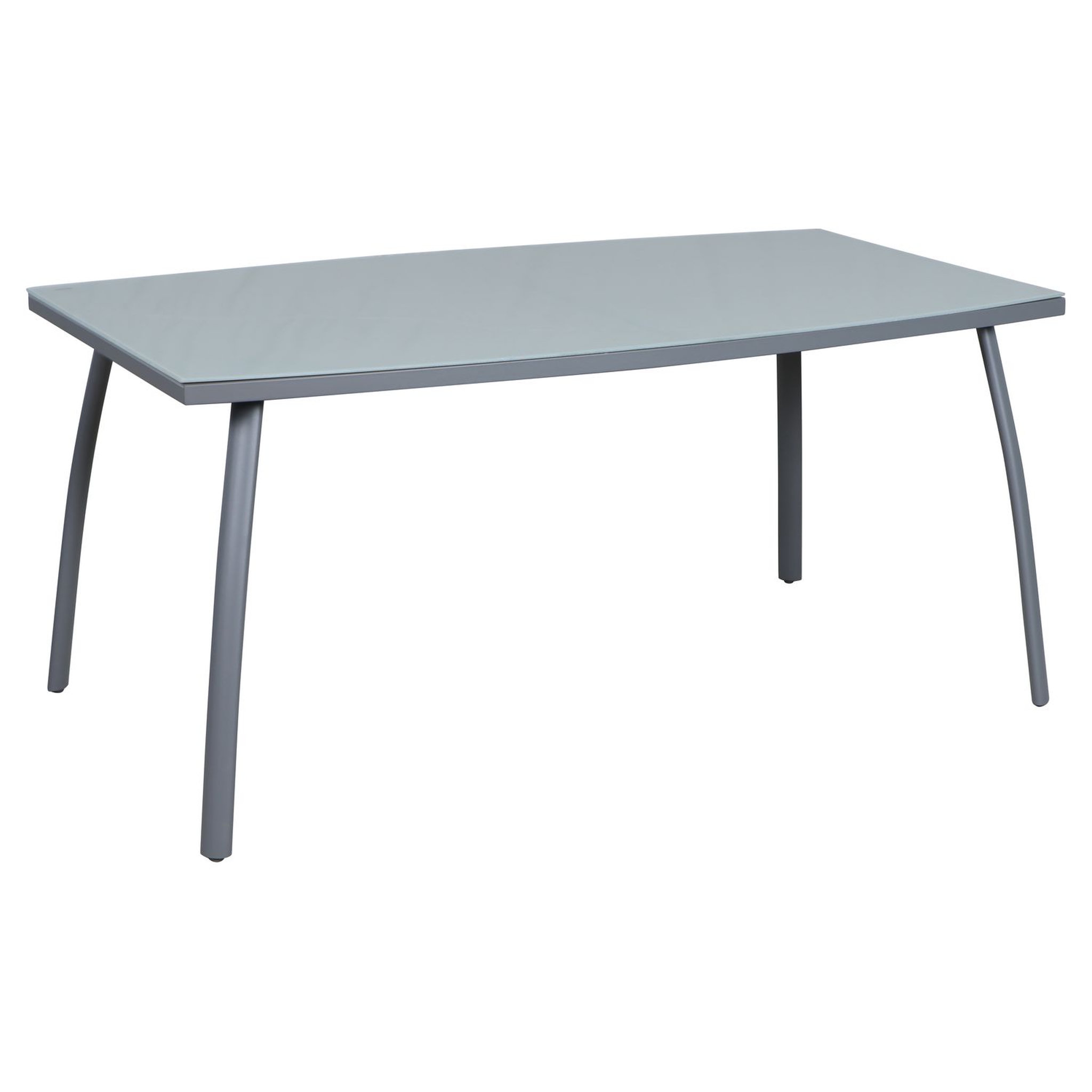 Voir la diapositive 1 : GARDENSTAR Table de jardin rectangulaire - 4/6 places - Acier et verre - Gris