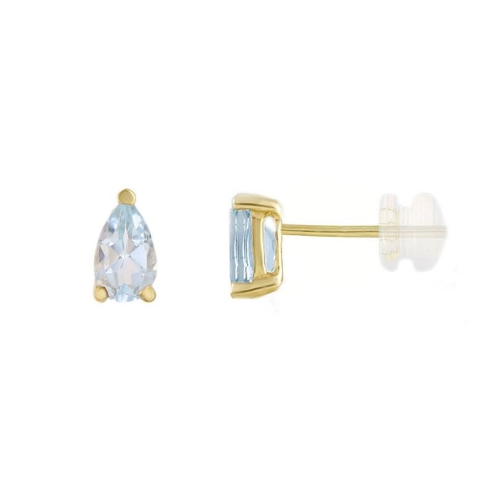 L'ATELIER D'AZUR Boucles d'Oreilles Or Jaune et Topaze Goutte