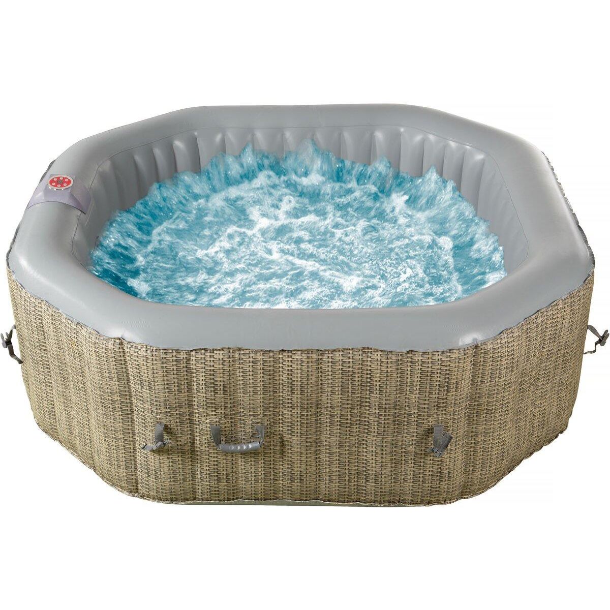 Habitat et Jardin Spa gonflable octo   New York   - 6 places - Gris clair/Marron