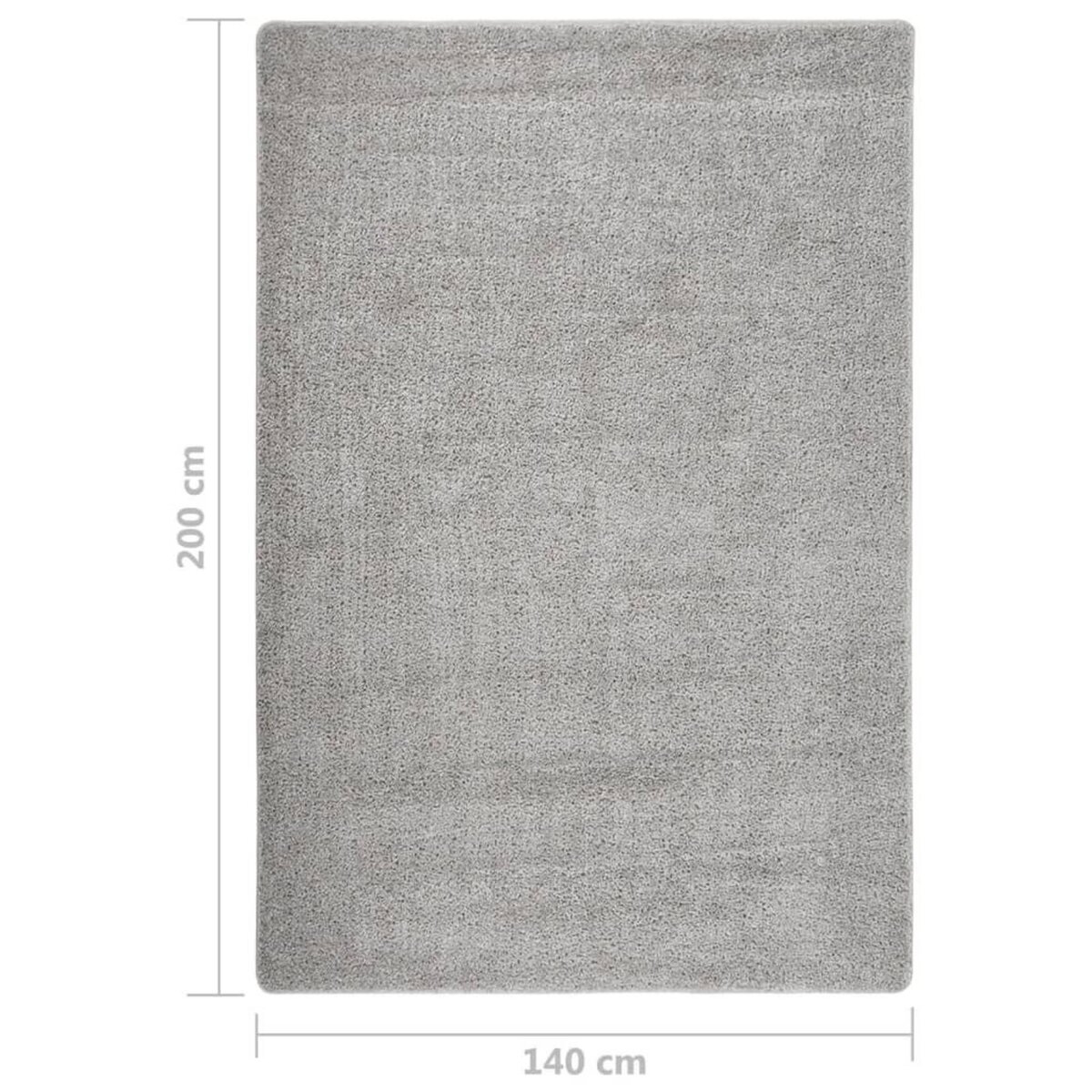 VIDAXL Tapis shaggy antiderapant Gris clair 140x200 cm