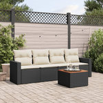VIDAXL Salon de jardin 5 pcs avec coussins noir resine tressee