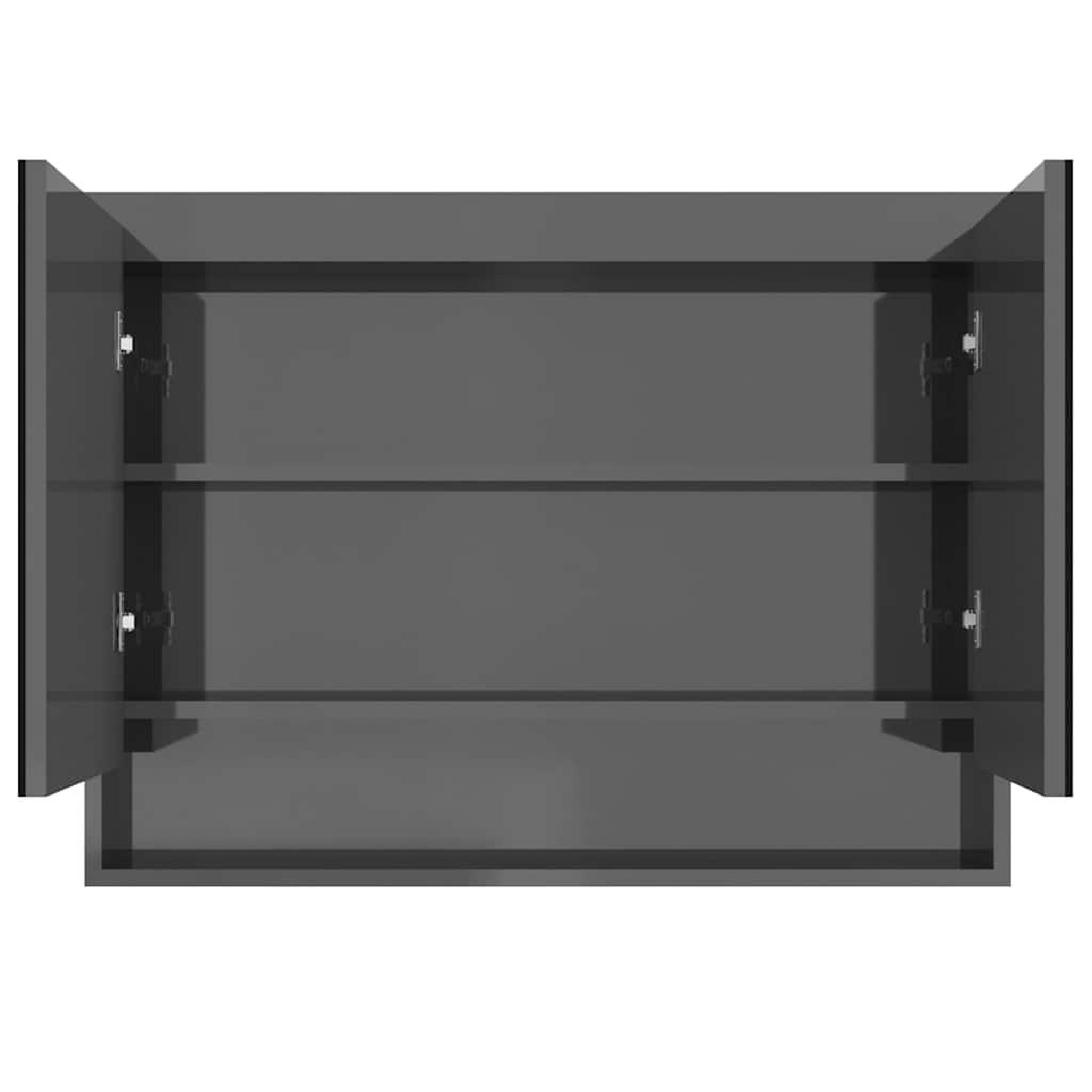 Voir la diapositive 3 : VIDAXL Armoire a miroir de salle de bain 80x15x60 cm mdf gris brillant