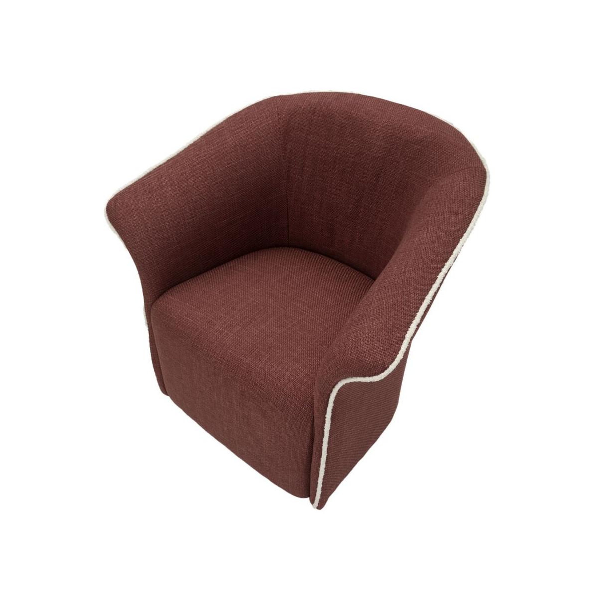 Voir la diapositive 5 : Paris Prix Fauteuil Pivotant Design  Siena  83cm Bordeaux