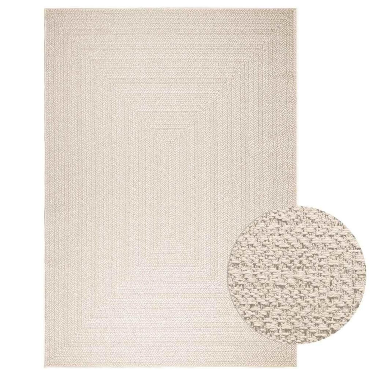 VIDAXL Tapis ZIZUR creme 200x290 cm aspect de jute interieur exterieur