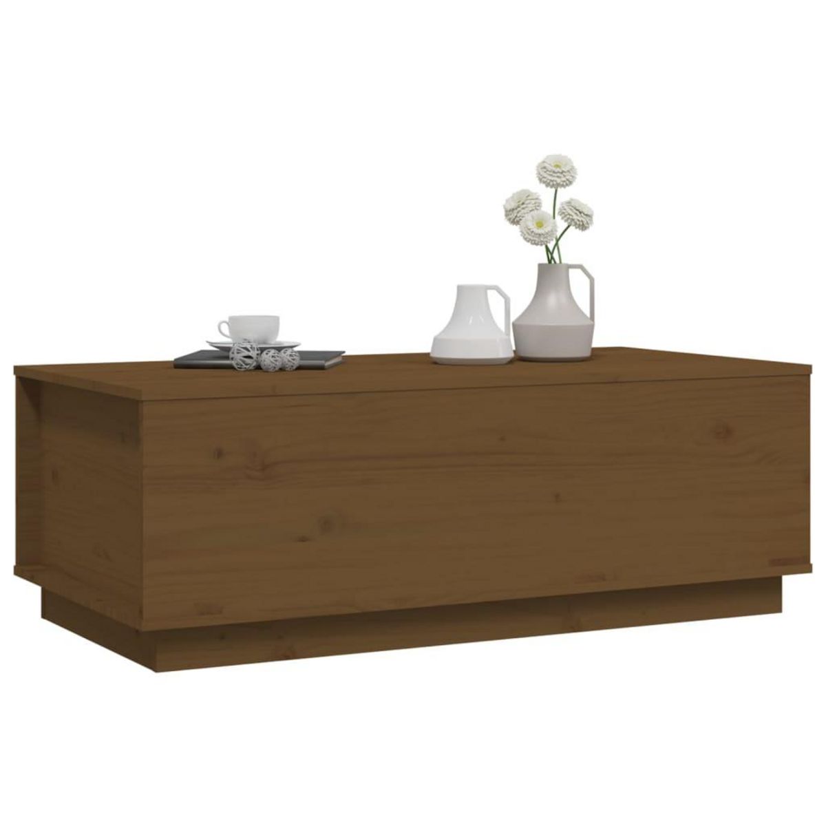VIDAXL Table basse Marron miel 100x50x35 cm Bois massif de pin