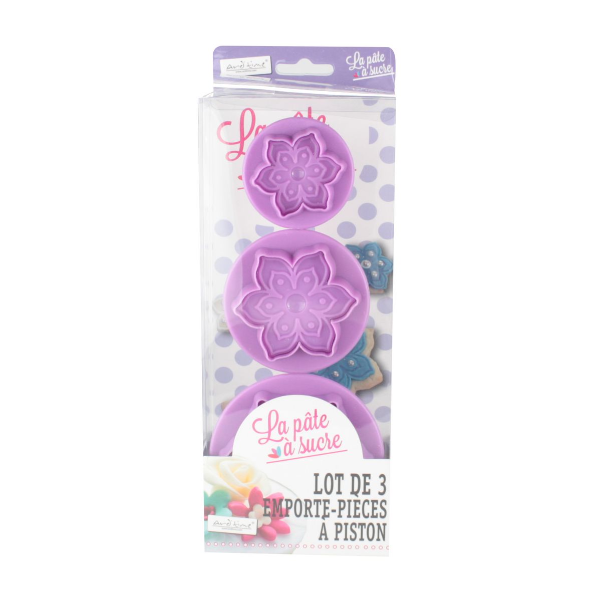 ARD TIME Lot de 3 emporte pièces pour pâte à sucre motif fleur