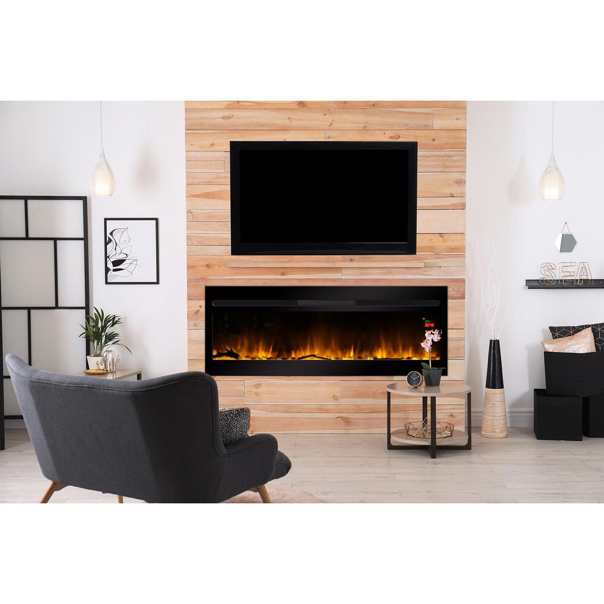 Chemin'arte Cheminée électrique 2000w noir - elysee xxl