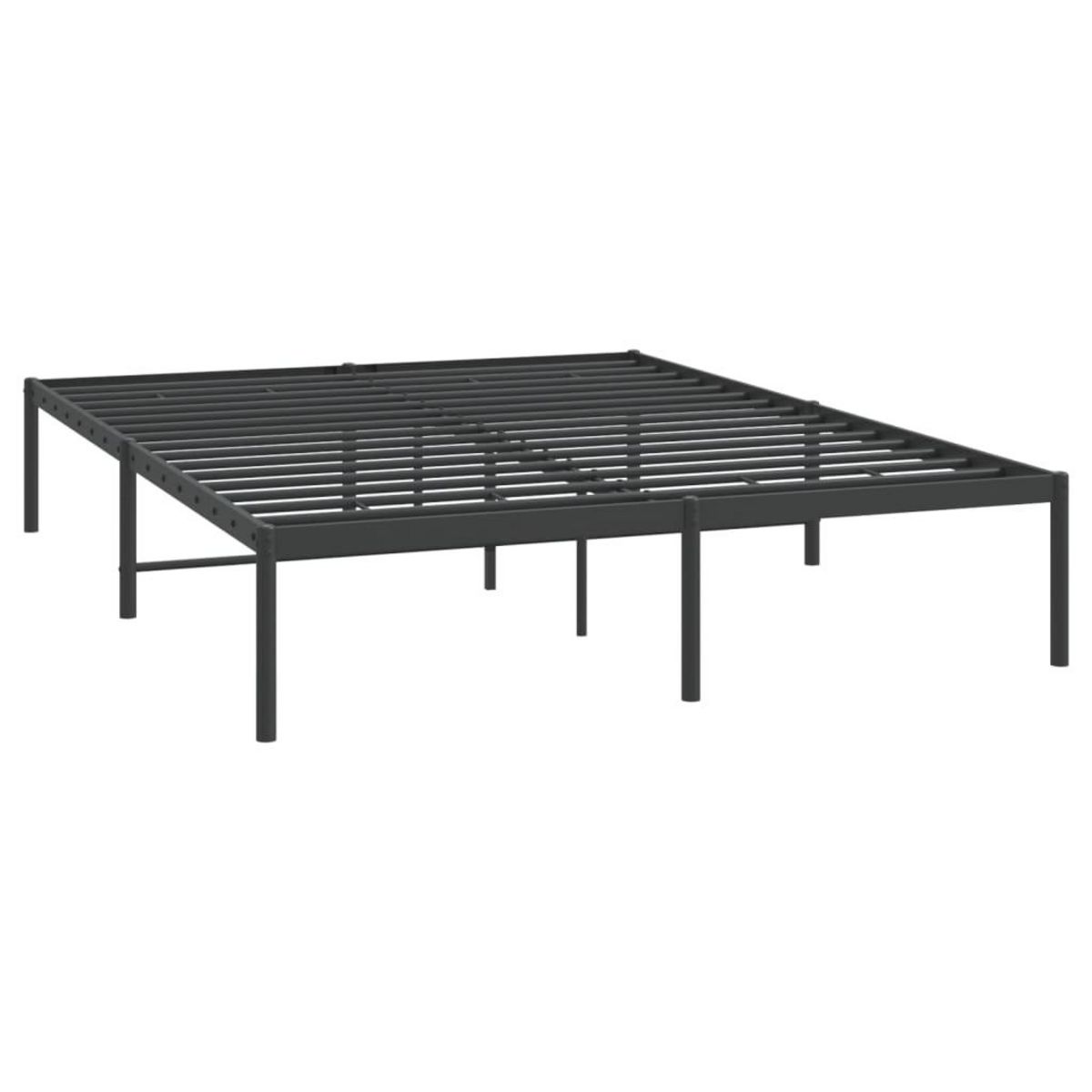 VIDAXL Cadre de lit metal sans matelas noir 160x200 cm
